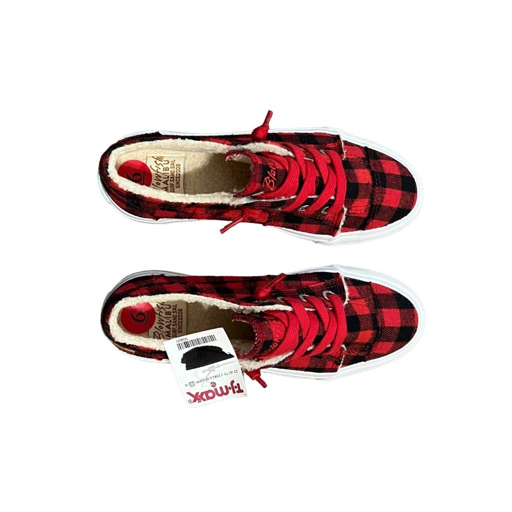 Blowfish Malibu Women's Play Sneaker - WITH RED LACES - Red Buffalo Check - NWT - Picture 6 of 11
